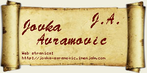 Jovka Avramović vizit kartica